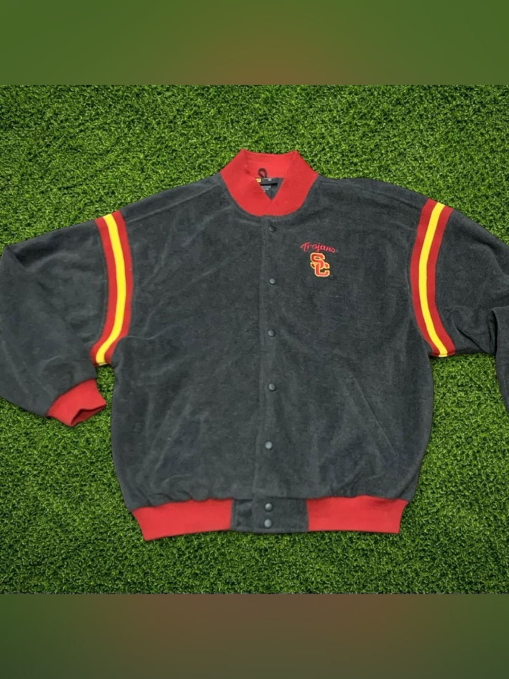Vtg USC Trojans jacket wool type w black lining Size XL